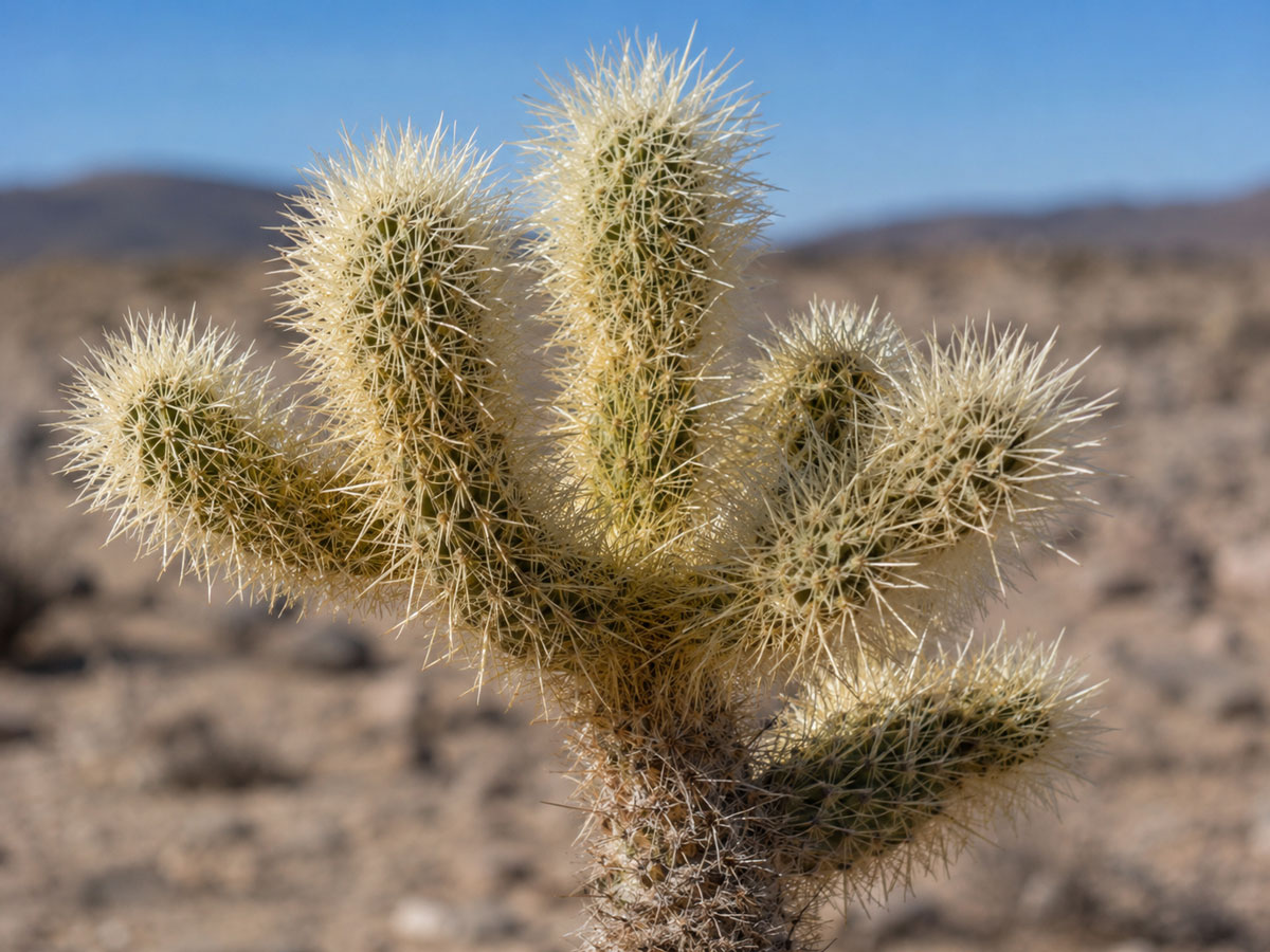 معرفی و نگهداری کاکتوس چولا تدی‌بیر (Cylindropuntia bigelovii)